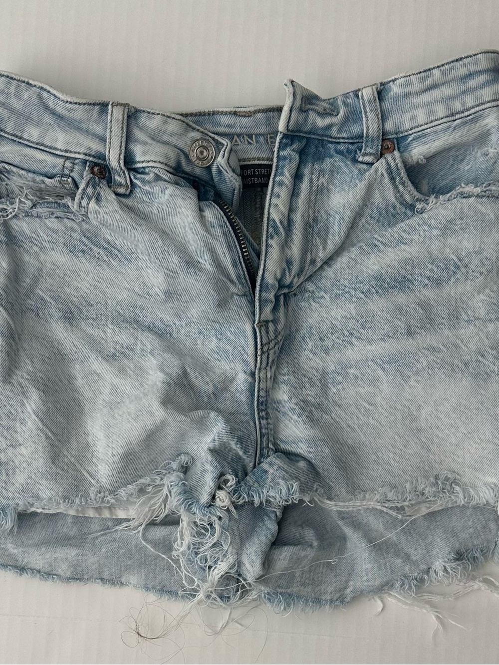 American Eagle Outfitters Light Wash Distressed Jean Shorts